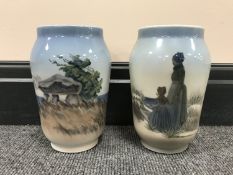 Two Royal Copenhagen vases,