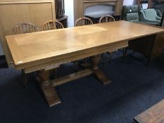 An early 20th century oak refectory table