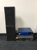 A Tanberg Garrard turntable together with a Philips receiver and pair of Beovox S45 speakers