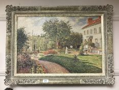 An Artagraph edition : The garden of Les Mathurins at Pontoise, framed.