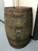 A coopered oak whisky barrel CONDITION REPORT: Height 88cm.