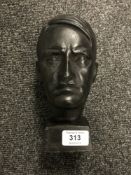 A cast metal bust - Hitler