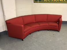 A continental curved settee