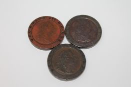 Three Cartwheel tuppences 1797