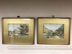 Harry Sticks : pair of watercolours depicting river landscapes, framed.