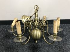 A continental six way chandelier