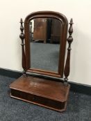 A late 19th century mahogany dressing table mirror