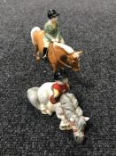 A Beswick figure - a boy on a pony, model 1500, palomino,