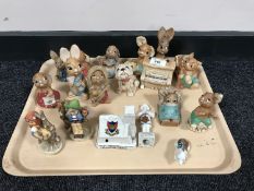 A tray of Pendelfin rabbits, Goebel figures,