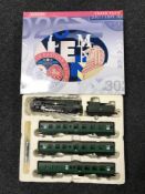 A boxed Hornby train pack with Royal Wessex locomotive and coaches