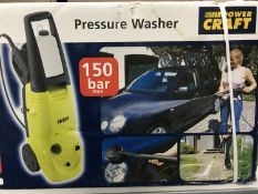 A boxed Powercraft pressure washer