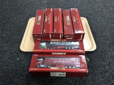 A tray of seven boxed Corgi road scene die cast delivery vans