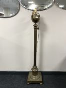 A brass Corinthian column standard lamp