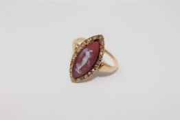 Antique 18ct cameo diamond ring CONDITION REPORT: The ring is in good condition.