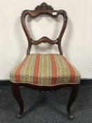 A late nineteenth century mahogany dining chair
