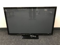 A 50 inch Panasonic plasma tv with lead and remote