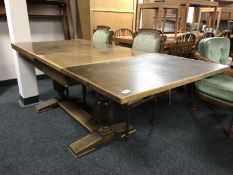 An early 20th century oak refectory table