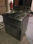 A Parry stainless steel double fryer