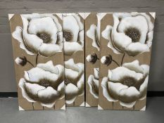 A set of four contemporary wall canvases