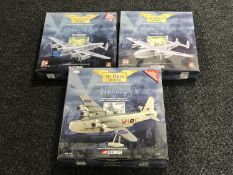Three boxed Corgi Aviation Archive aircraft