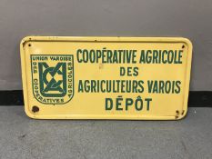 A mid twentieth century French enamel agriculture sign