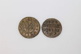 Two rare 17th century tokens in extremely fine condition,