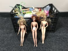 A box of mid twentieth century dolls,