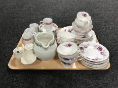 A tray of part Paragon Nocturne tea set together with six coffee cans and saucers,