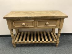 A reclaimed pine sideboard fitted with two drawers