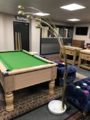 A continental five branch floor lamp on marble base