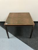 A Danish rosewood copper topped lamp table