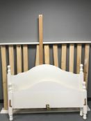 A painted pine 4'6 bed frame