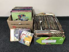 Two boxes of lps, 45's including 1980's music - Small Faces,
