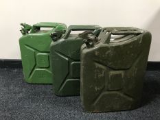 Three Jerry cans