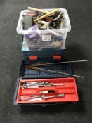 A box of hand tools,