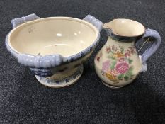 A Regency Ironstone floral pottery jug and basin