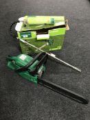 A gardenline petrol chainsaw with box together with a gardenline stubble burner