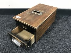 An Adsit wooden cash drawer