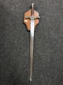 A Macleod Scottish claymore sword on stand