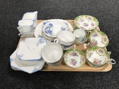 A tray of part tea service, Royal Vale china,