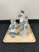 A tray of six Spanish figurines