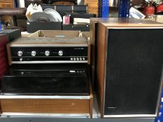 A teak cased Garrard turn table together with a Philco receiver,