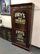 A Victorian and later mahogany glazed cabinet - Fry's Milk Chocolate,