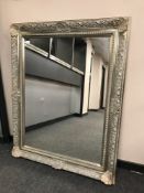 A Victorian style silvered mirror 100 cm x 126 cm
