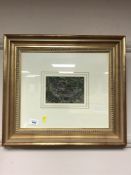 Joel Kirk : A chick in long grass, colour chalks, 16 cm x 11 cm, signed, framed.