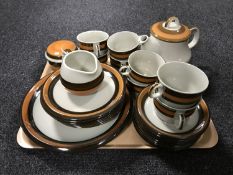 A tray of twenty eight pieces of Swedish Annikas pottery tea china