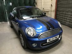 A Mini Cooper Coupe motorcar, registration NL13 TWC, 12,206 miles, first registered 28.03.