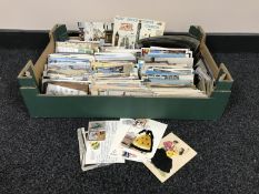 A box of 20th century mixed postcards