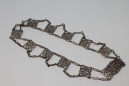 An antique pierced silver necklace CONDITION REPORT: 122g