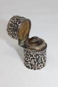 An ornate late Victorian silver scent bottle with chased decoration, Henry Matthews,